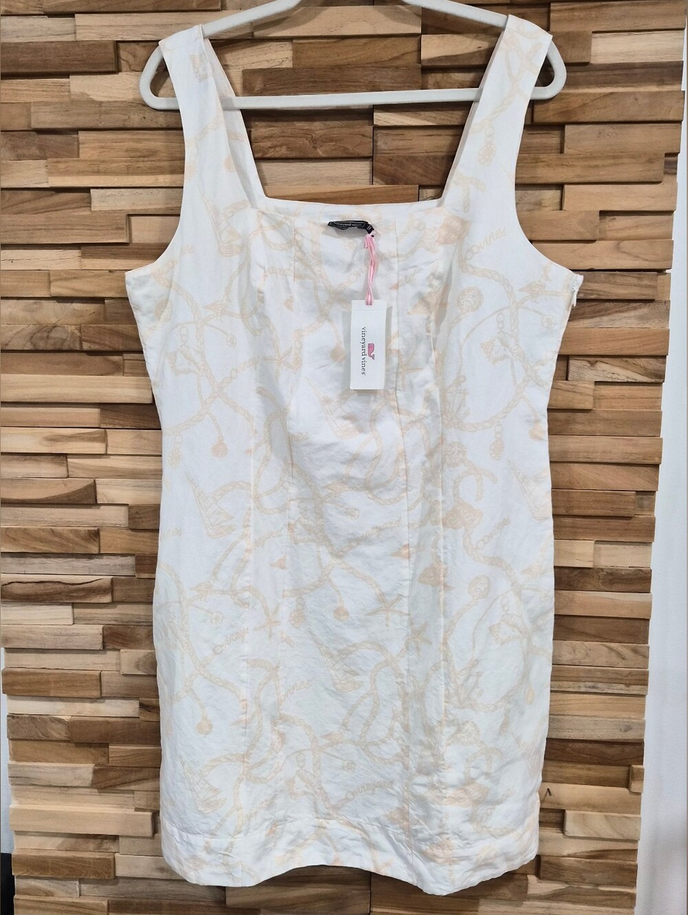 Vineyard Vines Dress with Light Beige Print - Size 14 - New With Tags